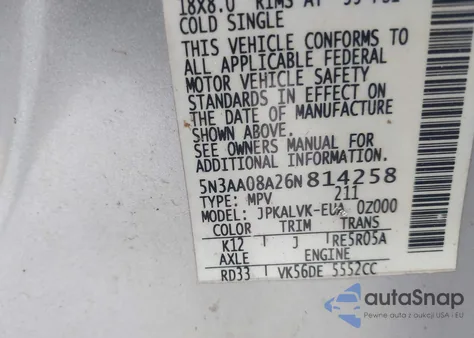 2006 Infiniti Qx56 from USA, damaged, VIN 5N3AA08A26N814258